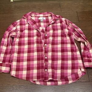 Old Navy Kids Plaid Button Down Shirt in Pink and Cream